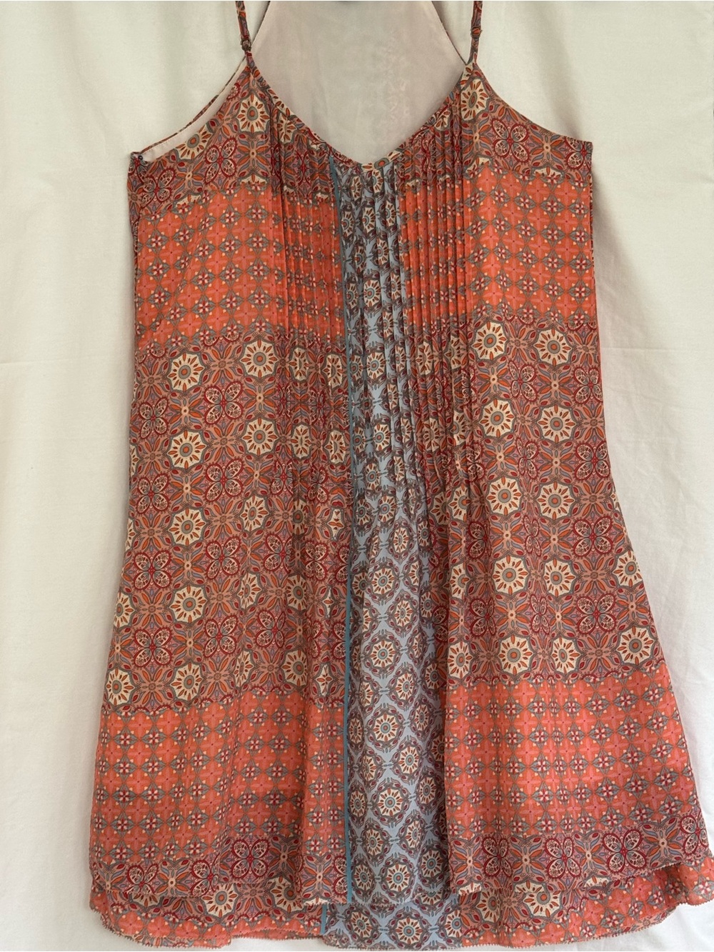 SANCTUARY Sleeveless Orange Patterned Tank Top